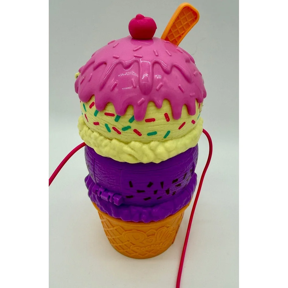 Polly Pocket Ice Cream Cone Purse Playset 2020 Mattel HBF15 Carry Case Toy
